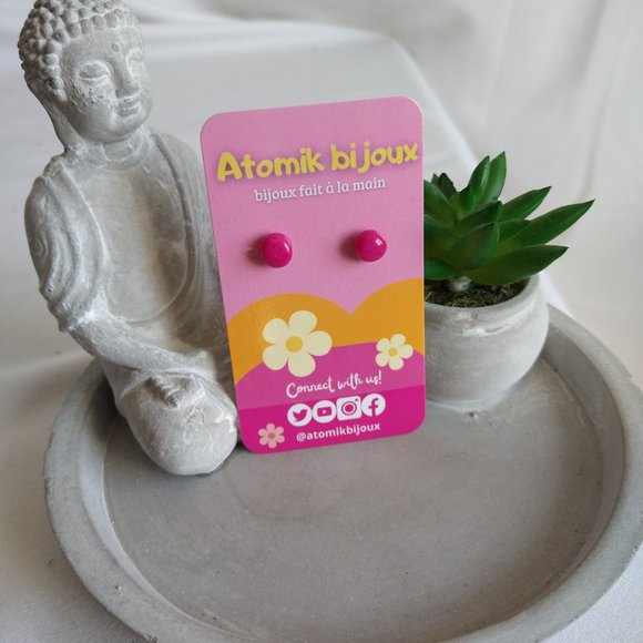 Boucles d’oreilles en argile polymère faites à la main. Handmade polymer clay - Picture 2 of 6